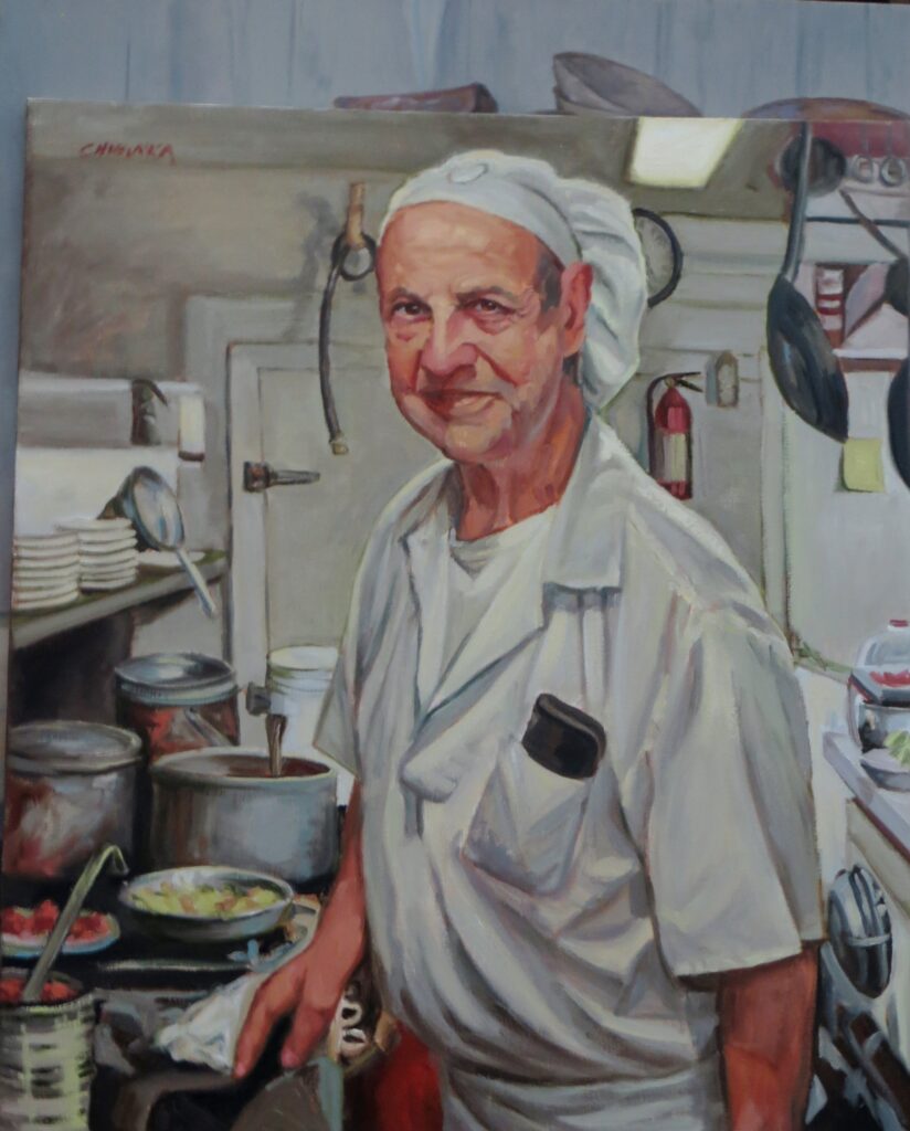 Chef Schiavone — oil painting by Marylou Chibirka