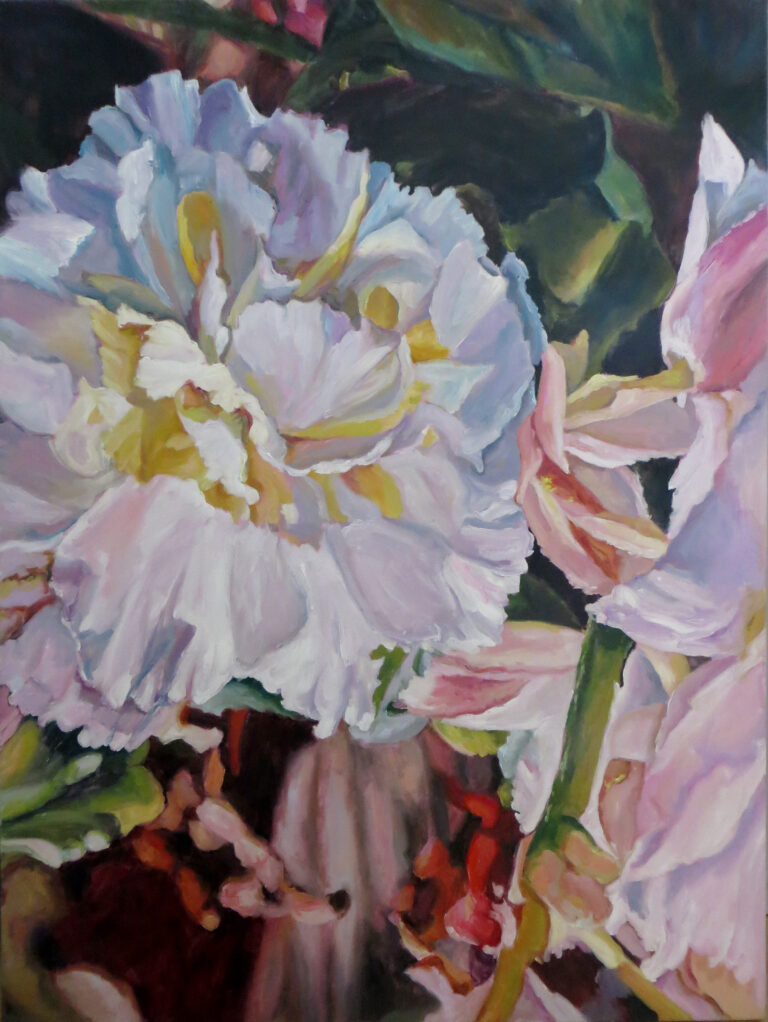 Dyptic Flowers — oil painting by Marylou Chibirka