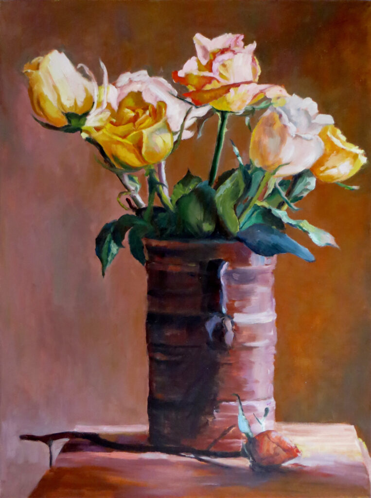 Flowers in vase — oil painting by Marylou Chibirka