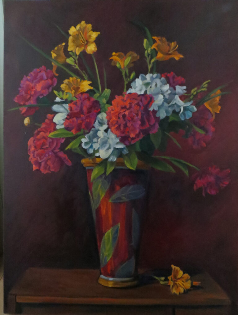Flowers in Vase Summer flowers — oil painting by Marylou Chibirka