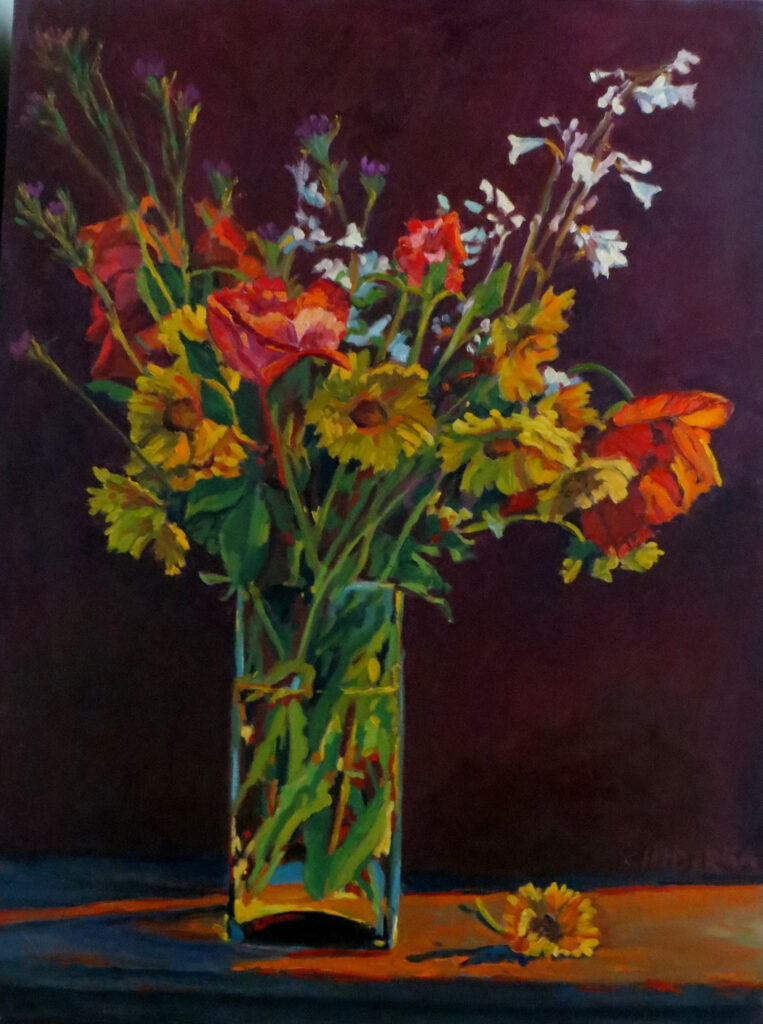 Flowers in Vase Wildflowers — oil painting by Marylou Chibirka