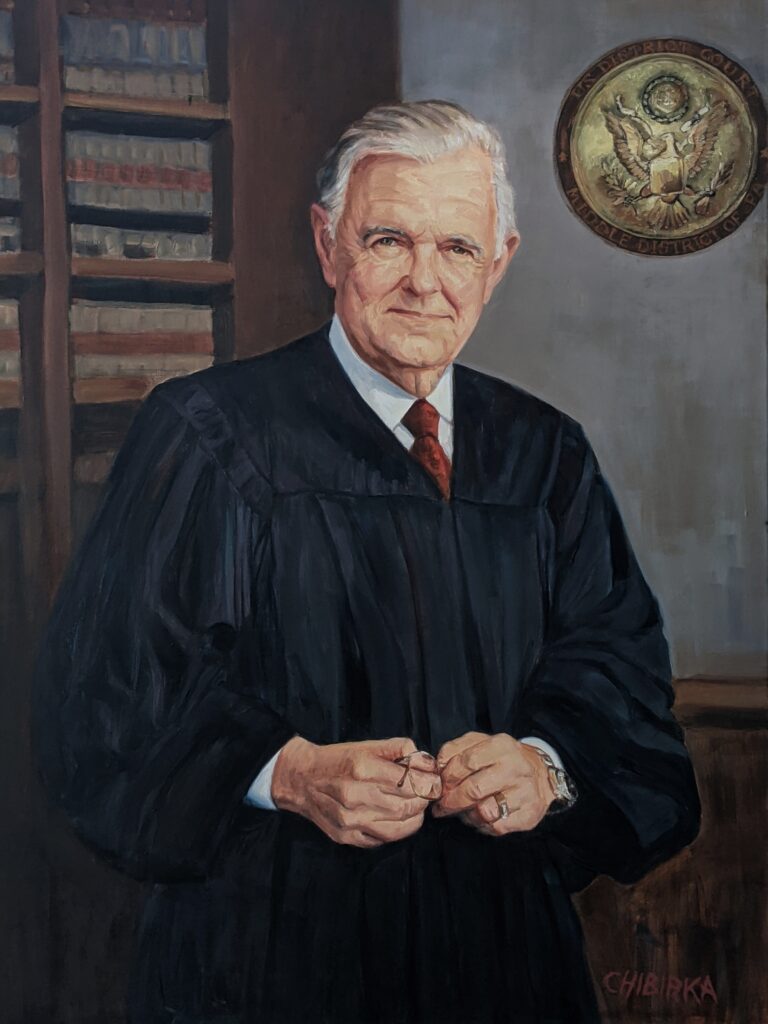Portrait of Judge James Munley in oil on linen