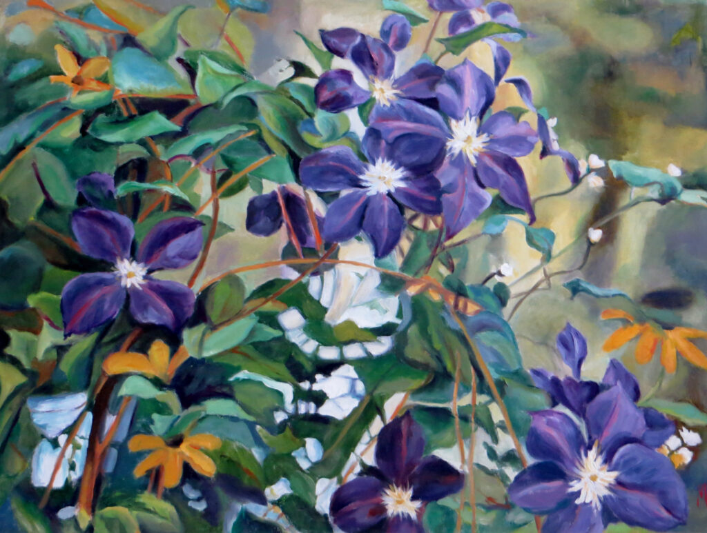 Large Florals Violets — oil painting by Marylou Chibirka
