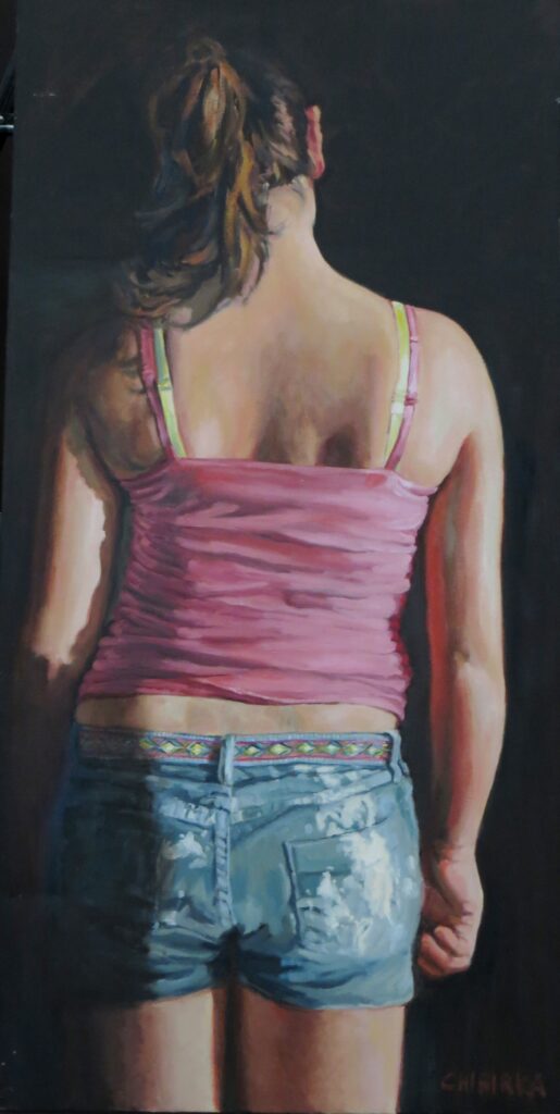 Laura scoliosis — oil painting by Marylou Chibirka