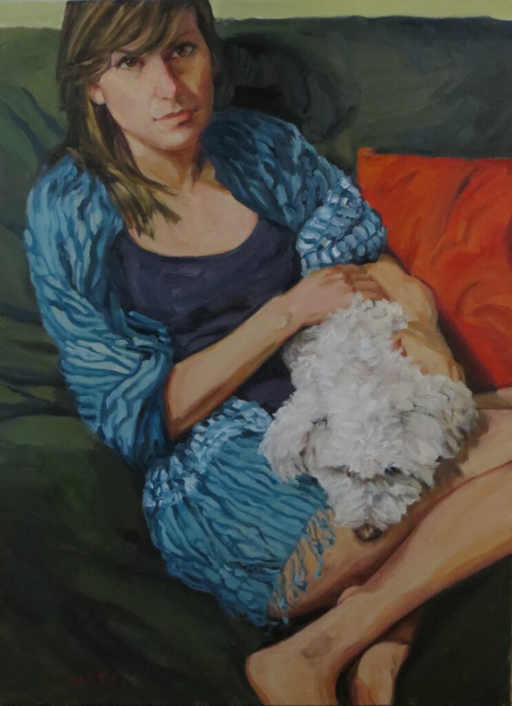 Mollibeth and Ozzy — oil painting by Marylou Chibirka