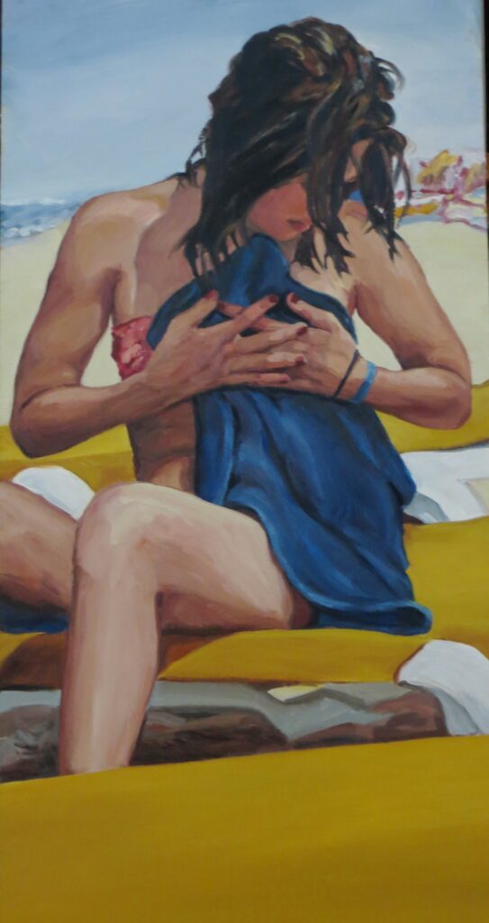 Mollibeth at Beach Punta Cana — oil painting by Marylou Chibirka