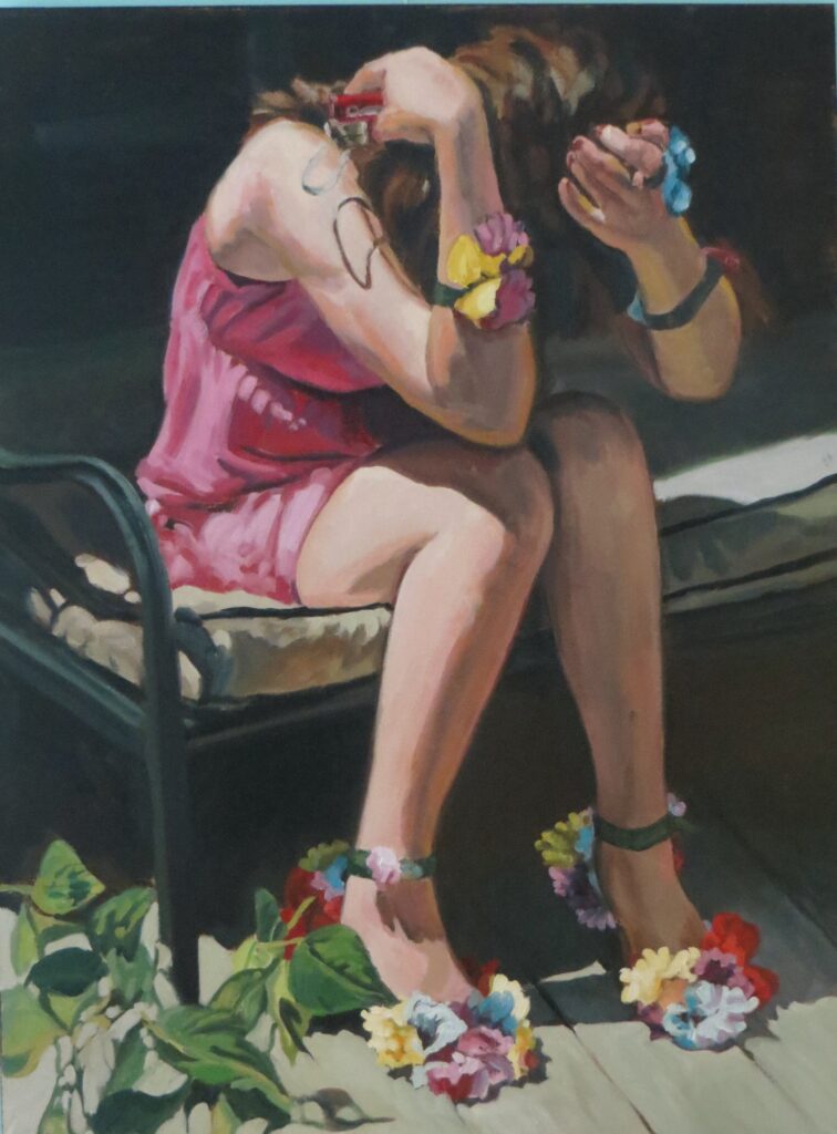 Don't Look at Me — oil painting by Marylou Chibirka